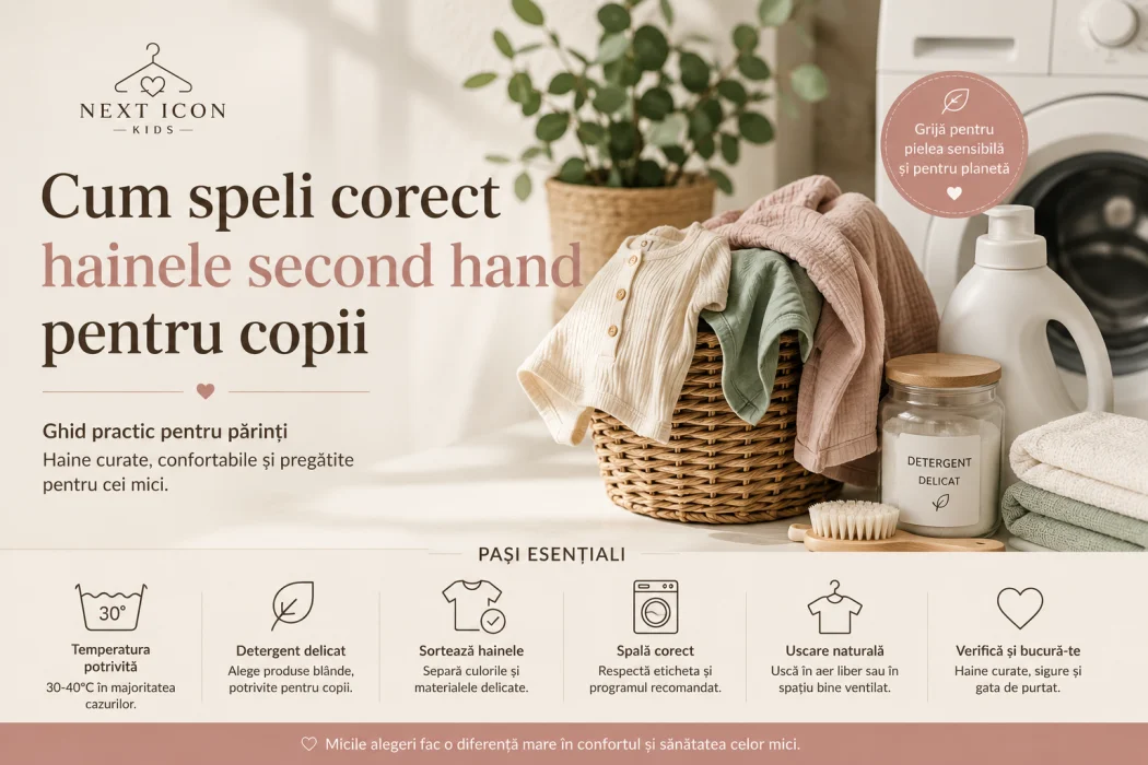Cum speli corect hainele second hand pentru copii