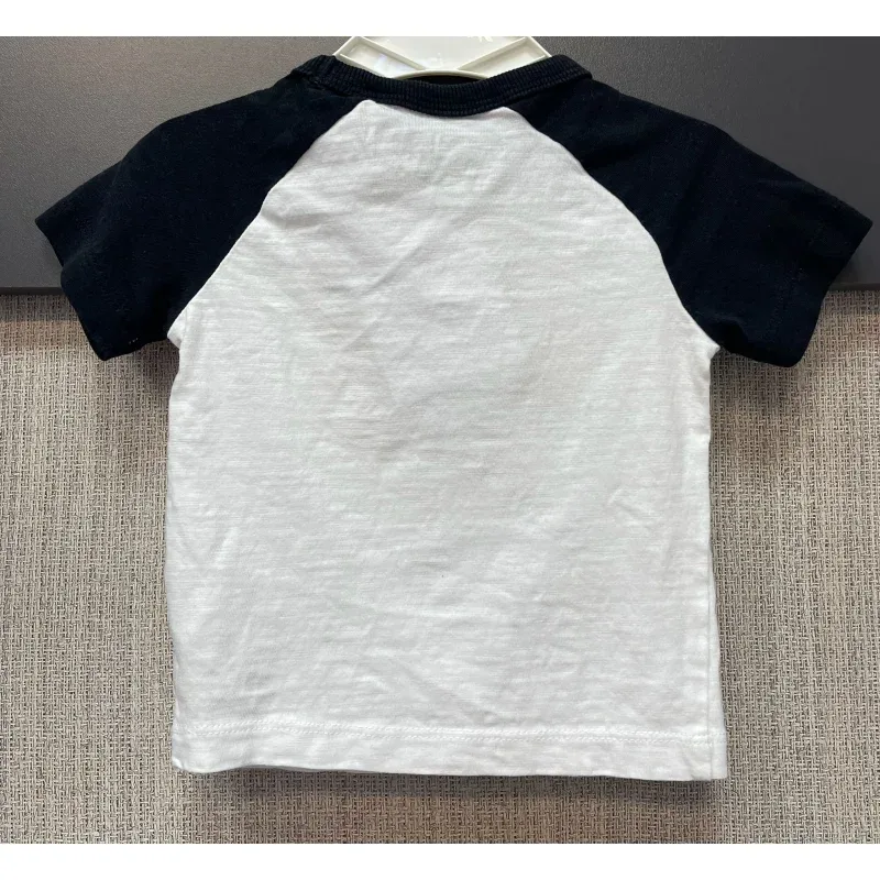 Tricou Bumbac Next Baby alb negru Cu imprimeu pentru Baieti 68
