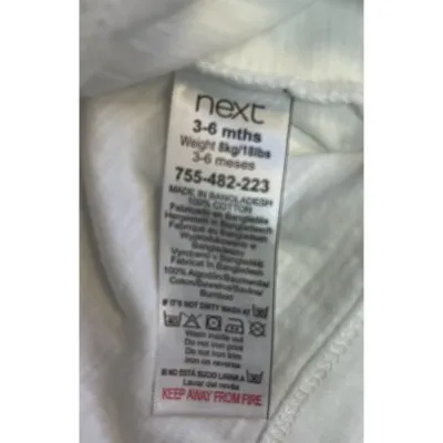 Tricou Bumbac Next Baby alb negru Cu imprimeu pentru Baieti 68 foto 4