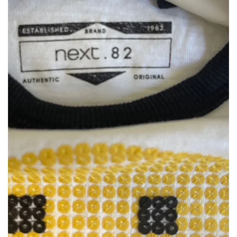 Tricou Bumbac Next Baby alb negru Cu imprimeu pentru Baieti 68