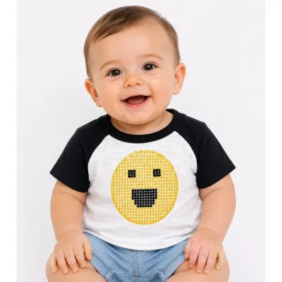Tricou Bumbac Next Baby alb negru Cu imprimeu pentru Baieti 68