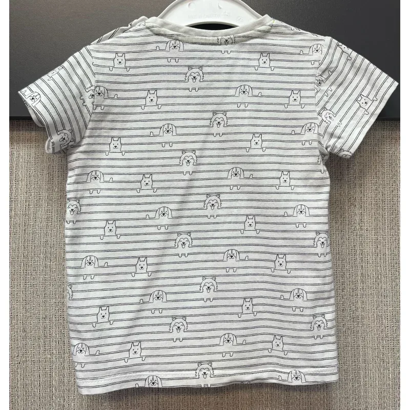 Tricou Bumbac Baby alb gri Cu imprimeu pentru Baieti 74