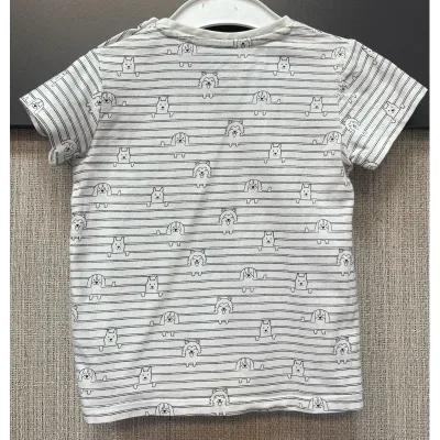 Tricou Bumbac Baby alb gri Cu imprimeu pentru Baieti 74 foto 3