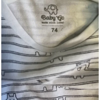 Tricou Bumbac Baby alb gri Cu imprimeu pentru Baieti 74 foto 4