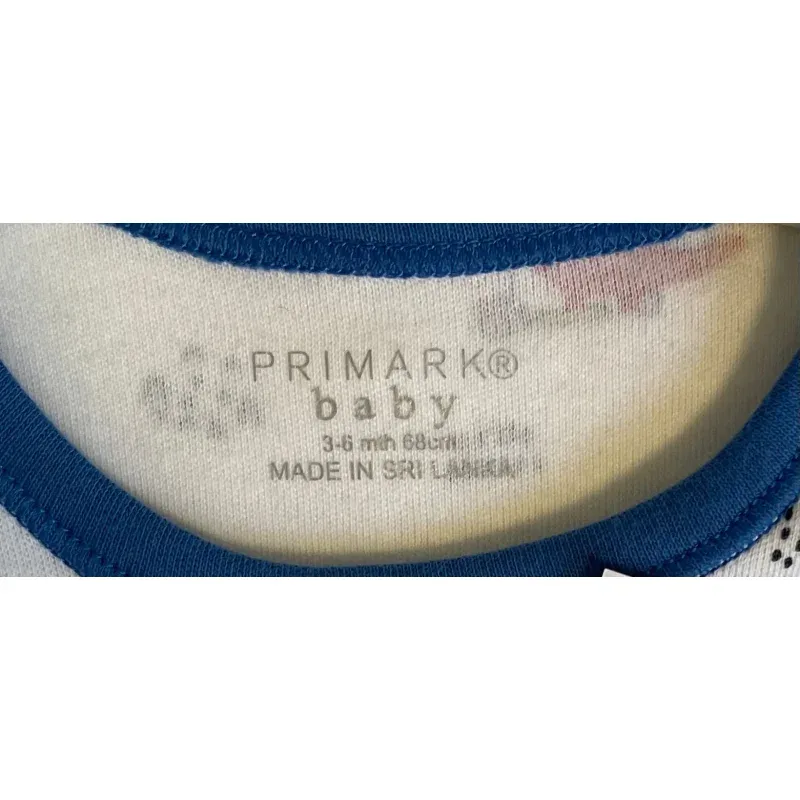Salopeta Bumbac Primark alb multicolor Cu imprimeu pentru Baieti 68
