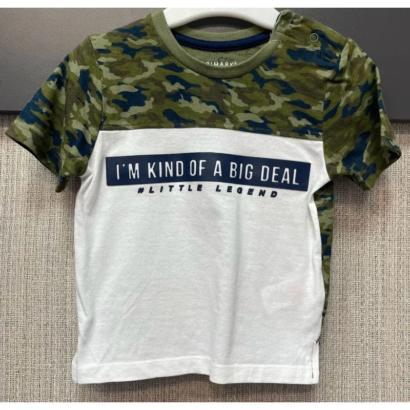 Tricou Bumbac Primark alb kaki Cu imprimeu pentru Baieti 74
