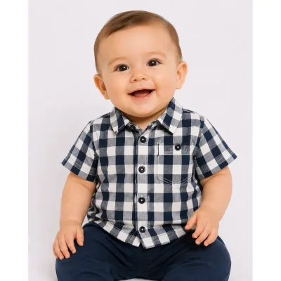 Cămăși Bumbac F&F Kids alb bleumarin pentru Baieti 74