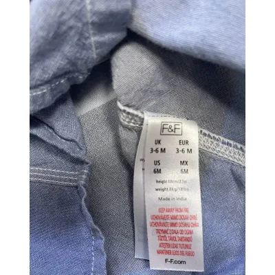 Cămăși Bumbac F&F Kids alb gri bleu pentru Baieti 68 foto 5