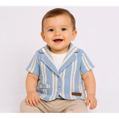 Jacheta Bumbac Fără brand crem bleu pentru Baieti 80