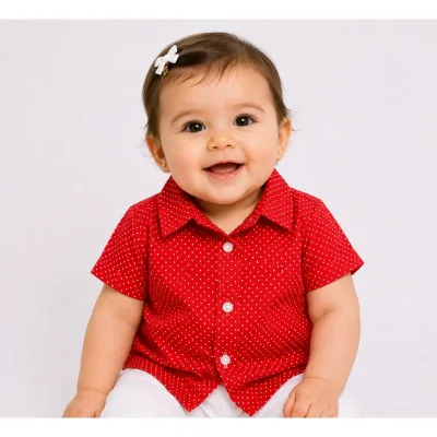 Cămăși Bumbac Baby rosu Cu imprimeu pentru Fete 80