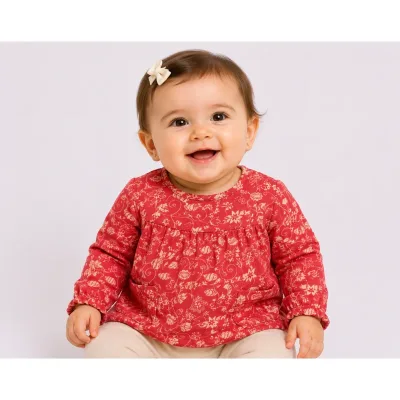 Bluza Bumbac So Cute rosu burgund Cu imprimeu pentru Fete 74