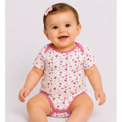 Body Bumbac Lupilu roz Cu imprimeu pentru Fete 74