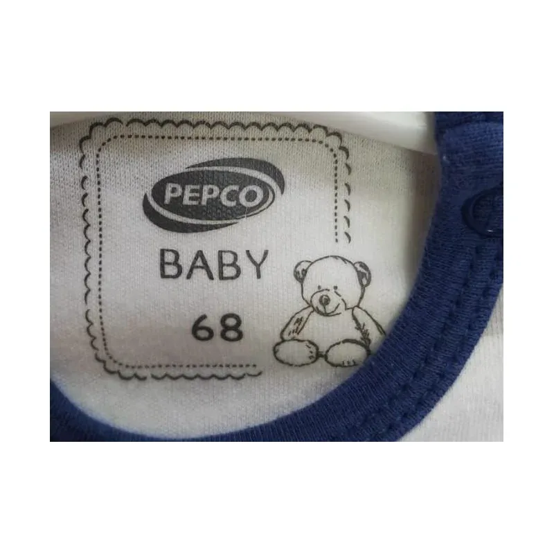 Salopeta Bumbac Pepco alb albastru Cu imprimeu pentru Bebe 68
