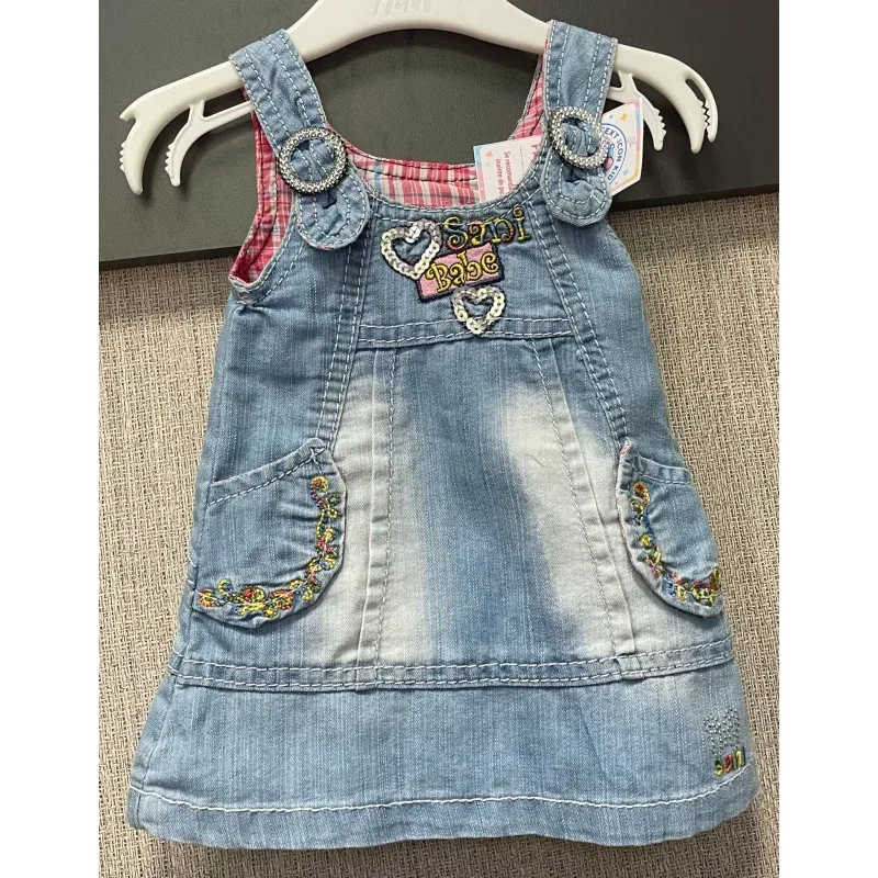 Rochie Denim Fără brand albastru Cu imprimeu 74