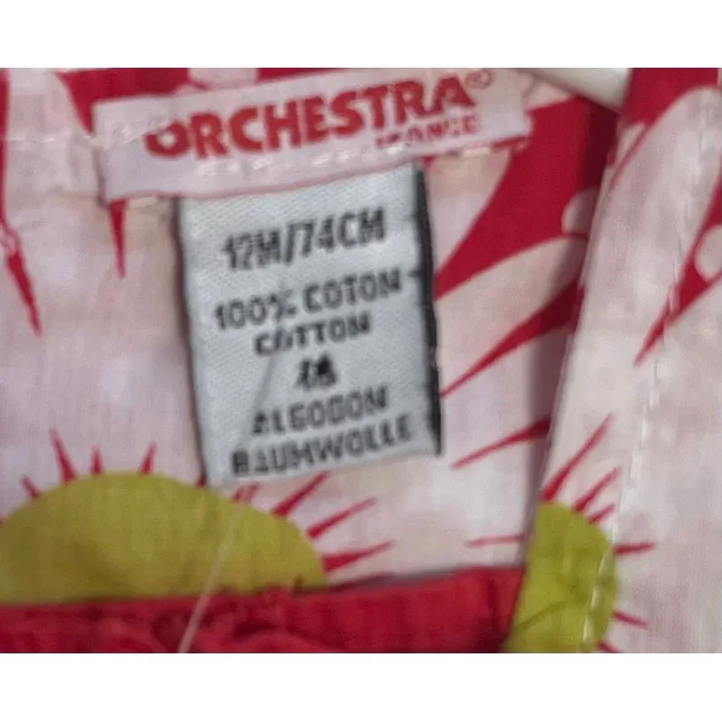 Rochie Bumbac Orchestra bébé alb rosu Cu imprimeu pentru Fete 74