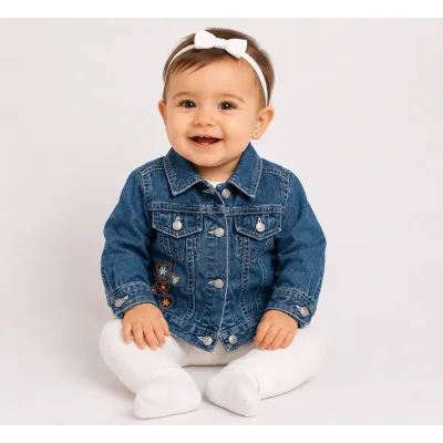 Geaca Denim Impidimpi albastru Cu imprimeu 74