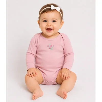 Body Bumbac Next Baby roz Cu imprimeu pentru Fete 80