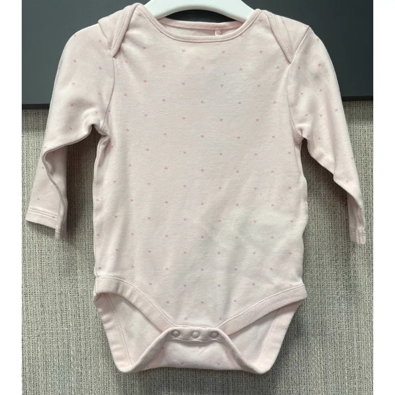 Body Bumbac Next Baby trandafiriu Cu imprimeu pentru Fete 80