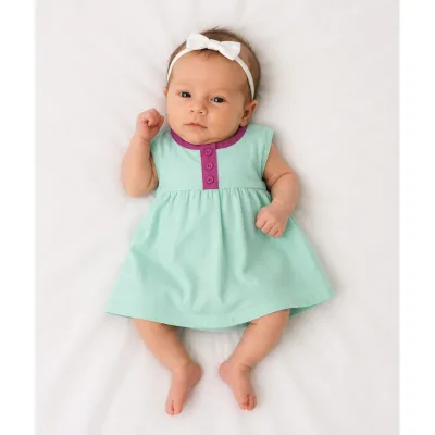 Rochie Bumbac Fără brand turcoaz pentru Bebe 56