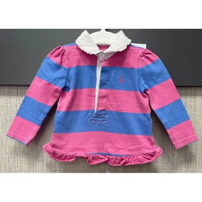 Bluza Bumbac Ralph Lauren roz albastru pentru Fete 74 foto 2
