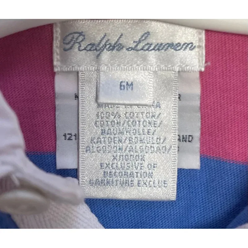 Bluza Bumbac Ralph Lauren roz albastru pentru Fete 74