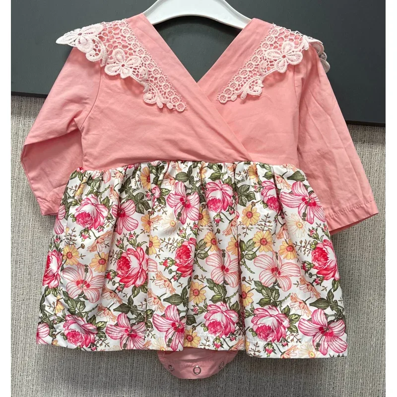 Rochie Bumbac Fără brand trandafiriu Cu imprimeu pentru Bebe 68