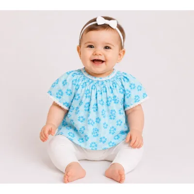 Bluza Amestec materiale Ladybird bleu Cu imprimeu pentru Bebe 68