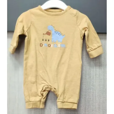 Salopeta Bumbac Fox & Bunny mustar Cu imprimeu pentru Bebe 56 foto 2