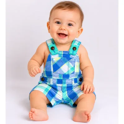Salopeta Bumbac In Extenso verde Cu imprimeu pentru Bebe 68