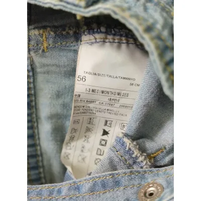 Salopeta Denim Benetton bleu pentru Bebe 56 foto 5