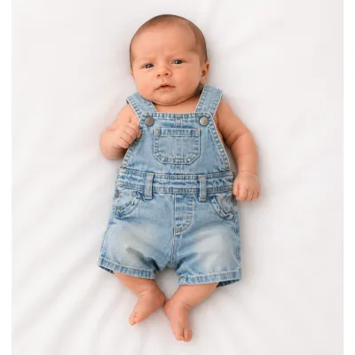 Salopeta Denim Benetton bleu pentru Bebe 56