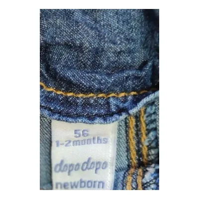 Salopeta Denim DopoDopo albastru Cu imprimeu pentru Bebe 56 foto 4