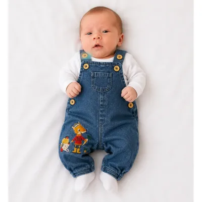 Salopeta Denim DopoDopo albastru Cu imprimeu pentru Bebe 56