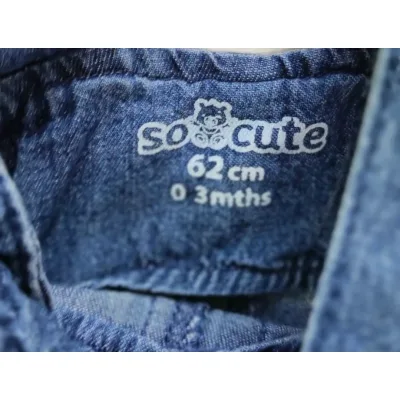 Salopeta Denim So Cute albastru pentru Bebe 62 foto 3