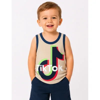 Maieu Bumbac Fără brand crem Cu imprimeu pentru Baieti 86