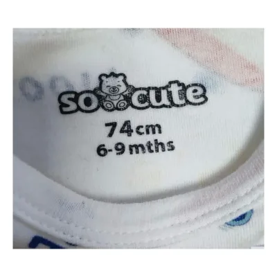 Body Bumbac So Cute alb multicolor Cu imprimeu pentru Baieti 74 foto 4