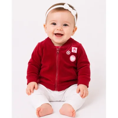Hanorac Amestec materiale H&M rosu pentru Bebe 68