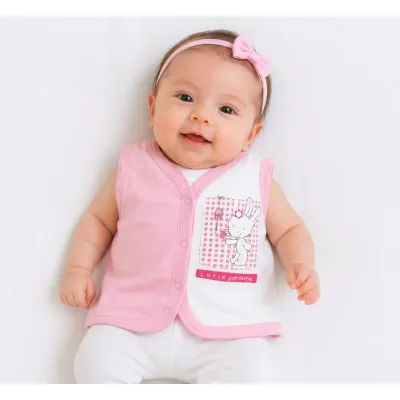 Vesta Bumbac Fără brand roz Cu imprimeu pentru Bebe 62