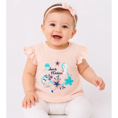 Tricou Bumbac Influx caisa Cu imprimeu pentru Fete 74
