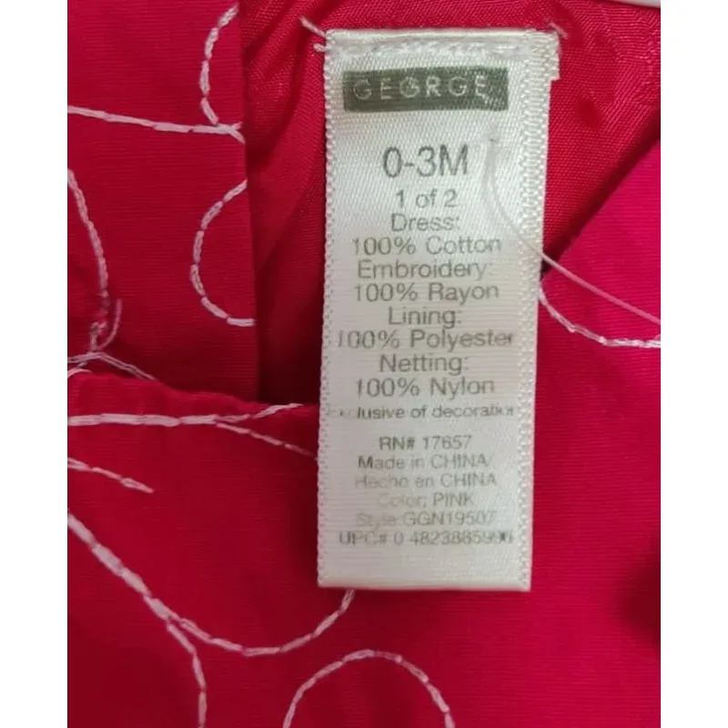 Rochie Bumbac George roz Cu imprimeu pentru Bebe 68