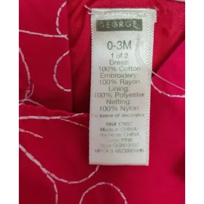Rochie Bumbac George roz Cu imprimeu pentru Bebe 68 foto 4
