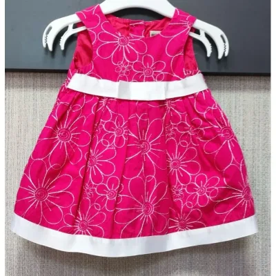Rochie Bumbac George roz Cu imprimeu pentru Bebe 68 foto 2
