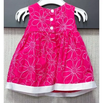 Rochie Bumbac George roz Cu imprimeu pentru Bebe 68 foto 3