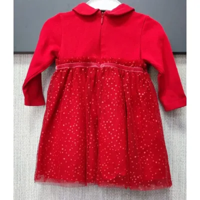 Rochie Bumbac Melby rosu pentru Bebe 68 foto 3