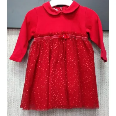Rochie Bumbac Melby rosu pentru Bebe 68 foto 2