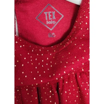 Rochie Amestec materiale Tex Baby rosu burgundy pentru Bebe foto 4