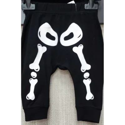 Pantalon Bumbac H&M negru Cu imprimeu pentru Bebe 68 foto 2