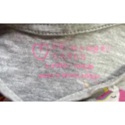 Tricou Bumbac Primark gri Cu imprimeu pentru Fete 104 foto 4