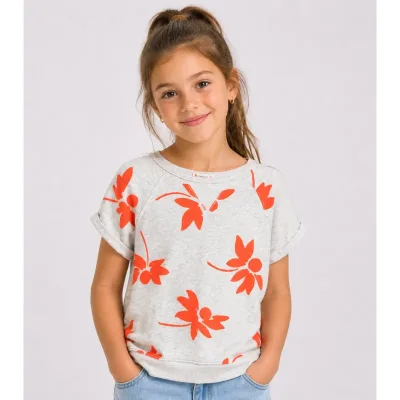 Bluza Bumbac crewcuts gri portocaliu Cu imprimeu pentru Fete 128