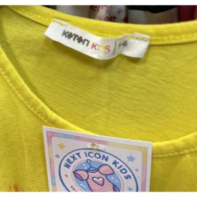 Rochie Bumbac KOTON KIDS Galben pentru Fete 110 foto 3